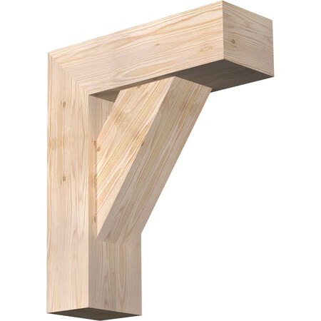 Ekena Millwork Traditional Block Smooth Bracket w/ Offset Brace, Douglas Fir, 7 1/2"W x 22"D x 26"H BKT0806X22X26TRA05SDF